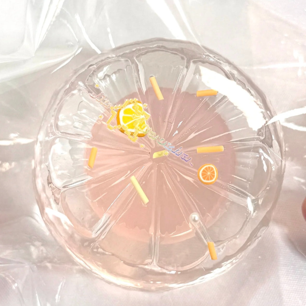 Transparent Handmade Grapefruit Taba Squishy Toy