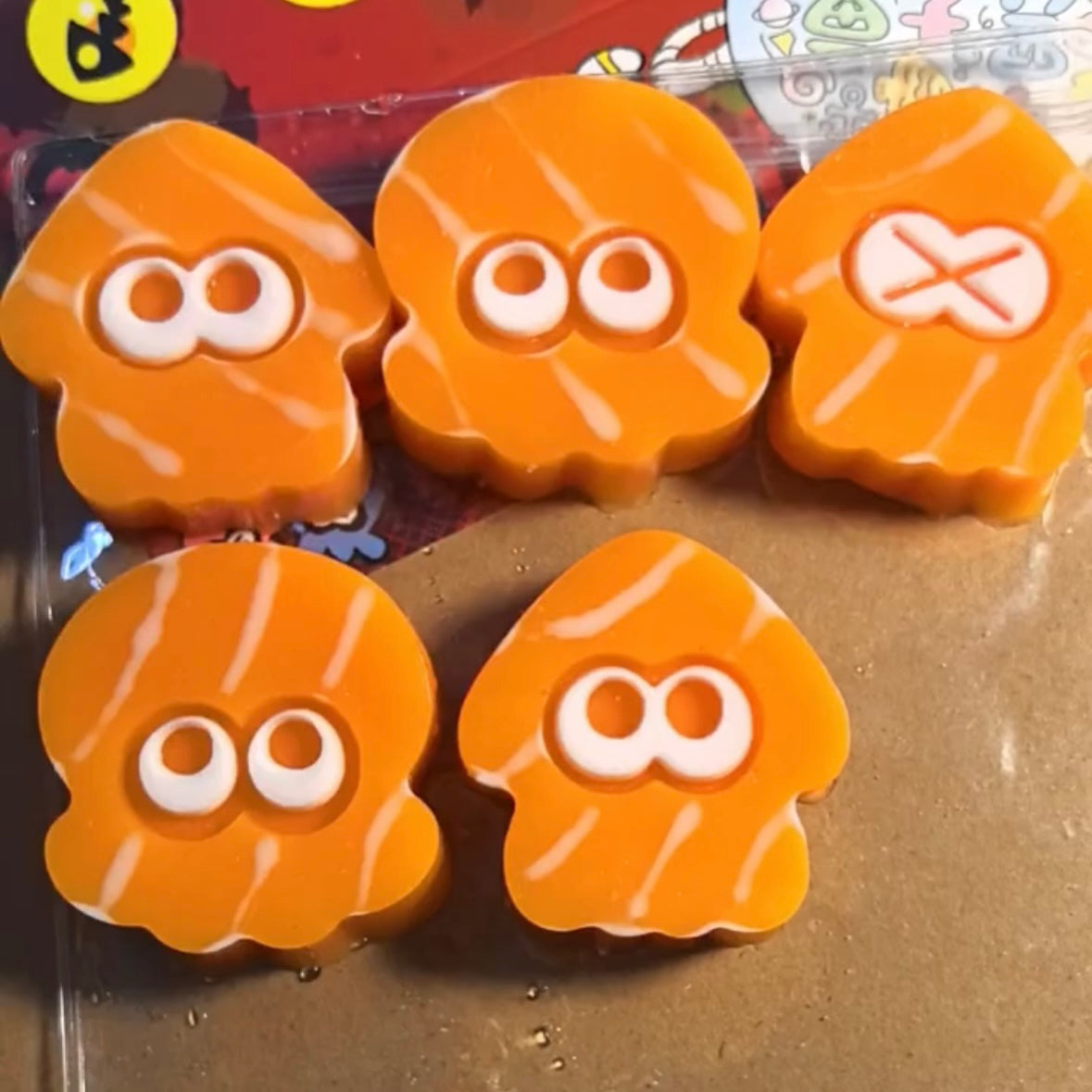 3pcs Orange Octopus Taba Squishy Toy