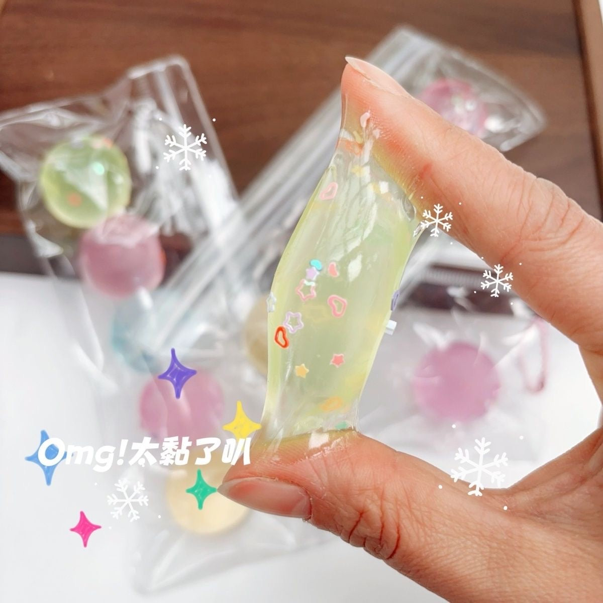5 Colors Mini Handmade Transparent Stress Balls Taba Squishy Toy