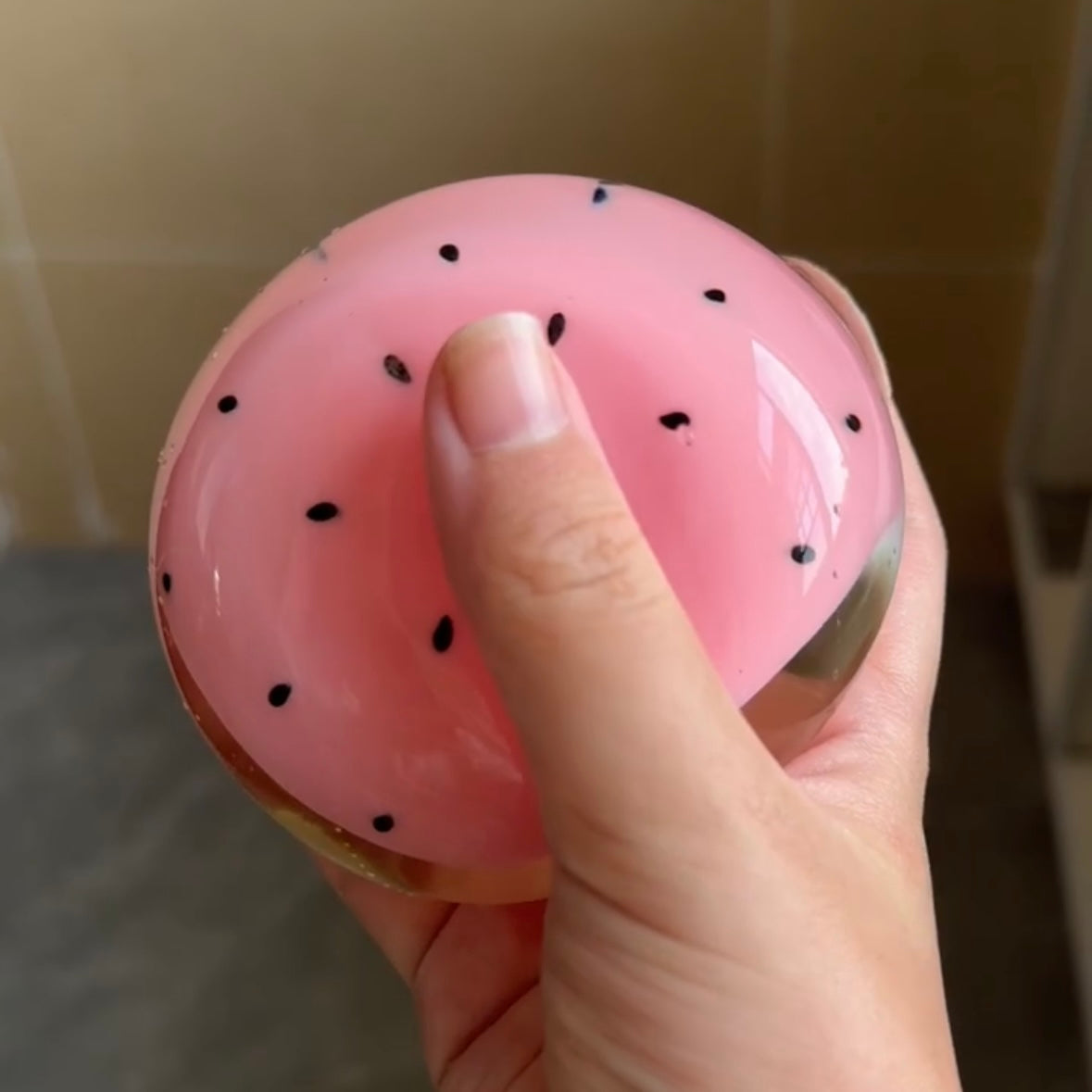 250g Handmade Transparent Watermelon Ball Stress Relief Squishy Toy