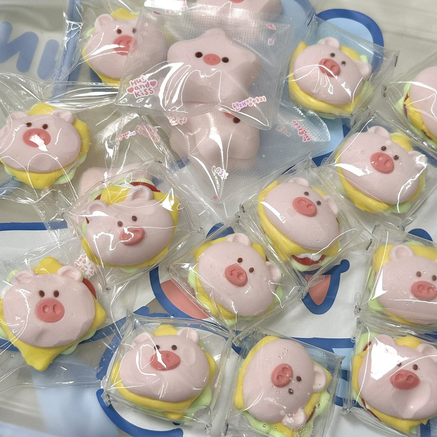 Handmade Mini Pig Hamburger Taba Squishy Toy