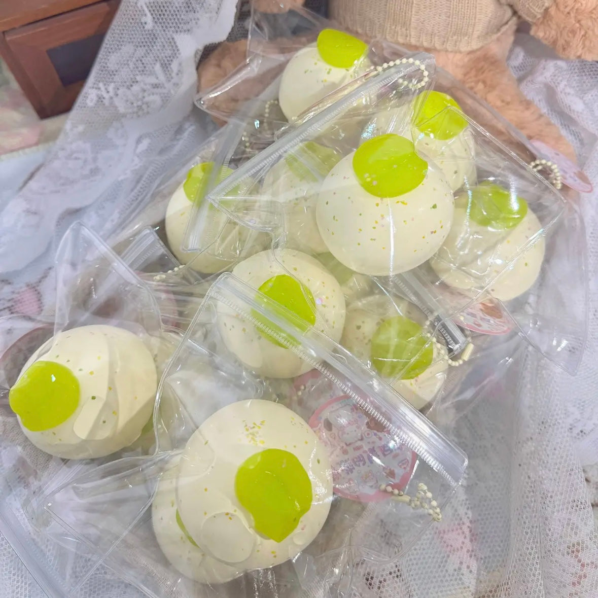 Handmade Green Grape Cake Taba Squishy Toy