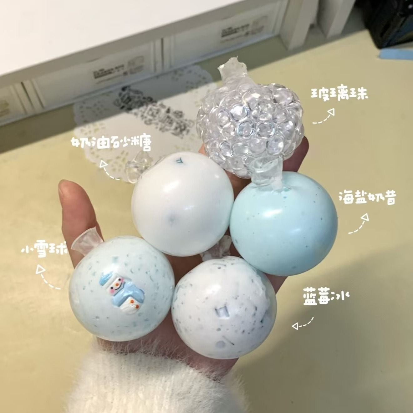 5pcs 4cm Mini Handmade Stress Balls