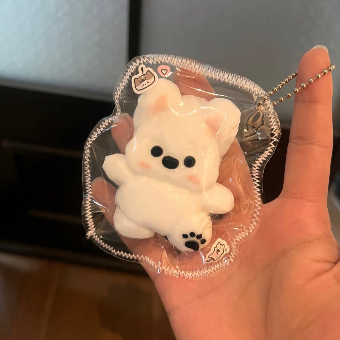 Handmade White Puppy Taba Squishy Toy