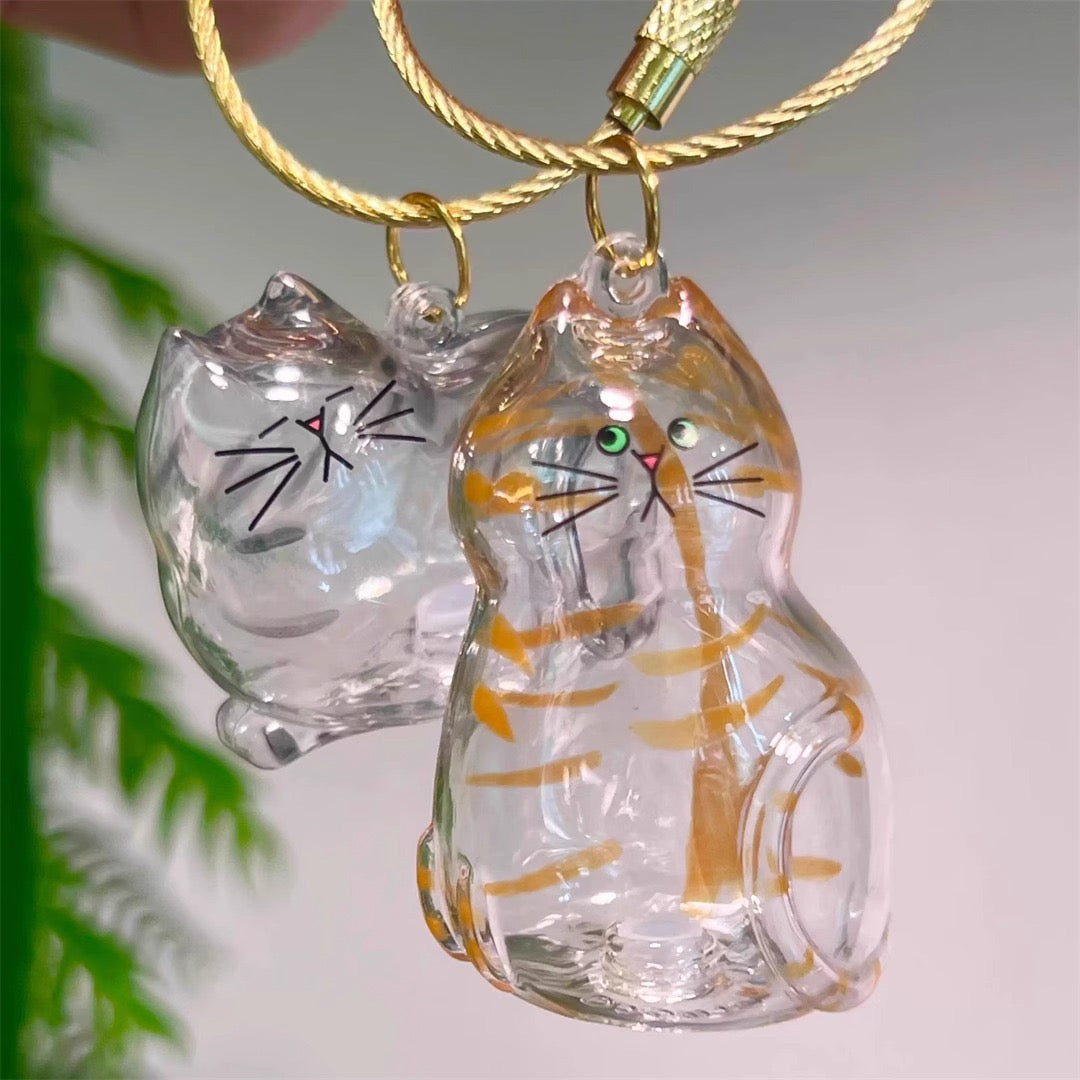 6pcs Transparent Cat Hair Storage Box Cat Hair Storage Capsule Keychain (Not Include Cat Hair)
