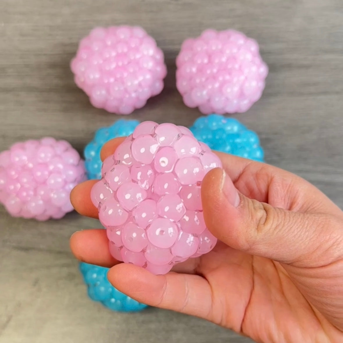 Pink & Blue Stone Handmade Stress Balls