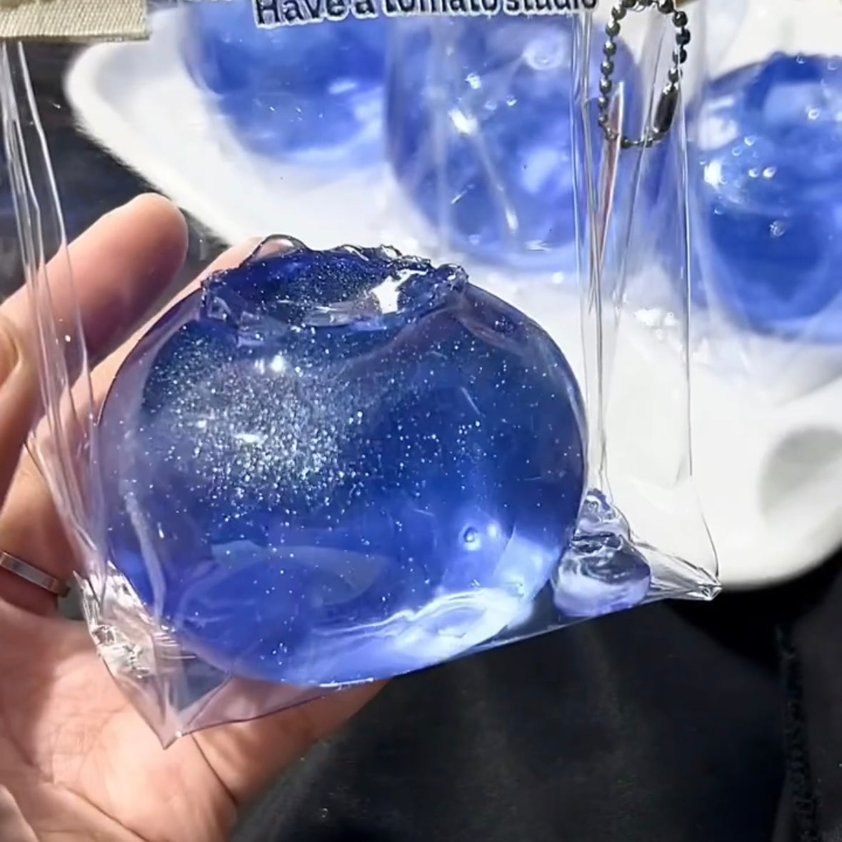 Blue Transparent Blueberry Taba Squishy Toy
