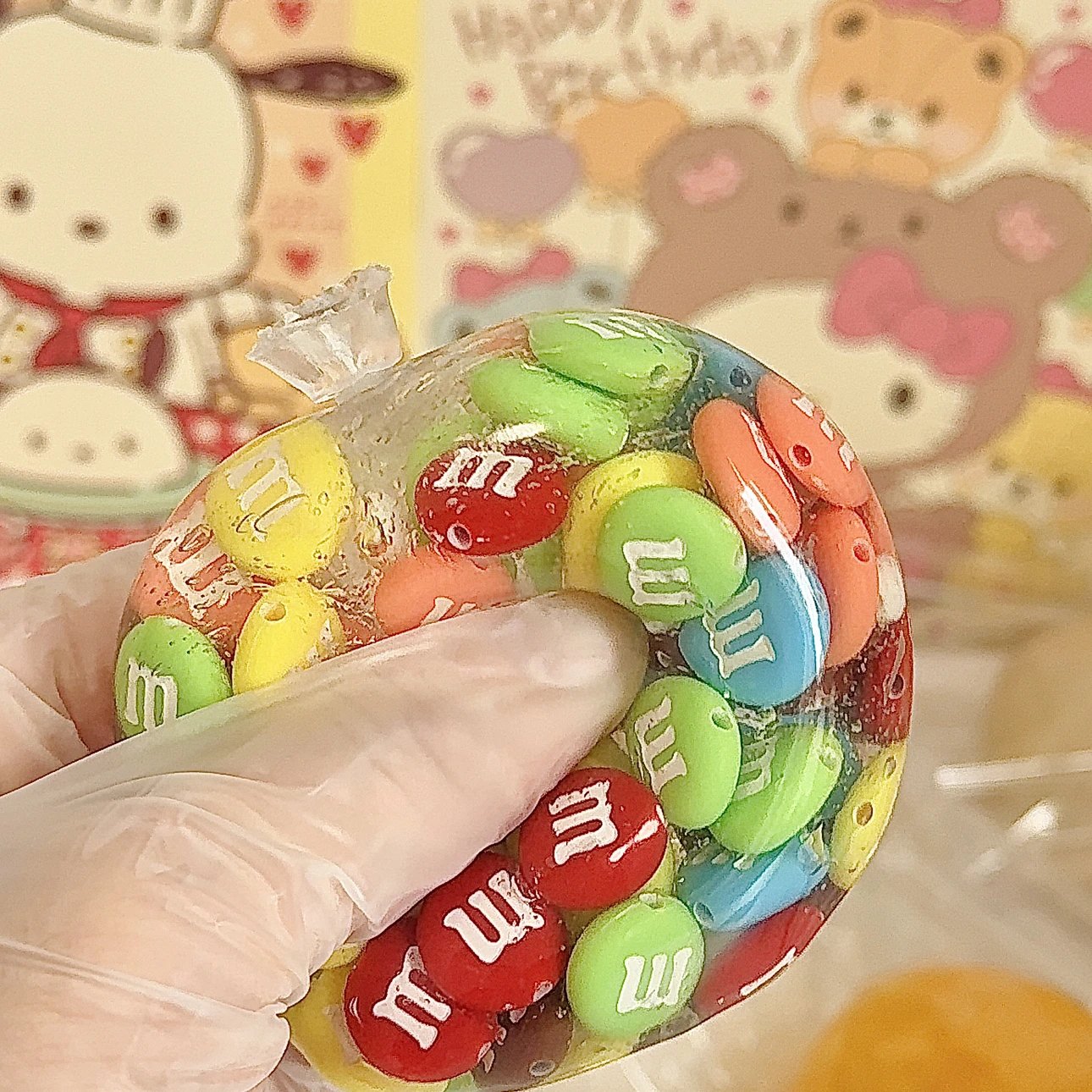 M&M Blocks Filling Handmade Stress Balls