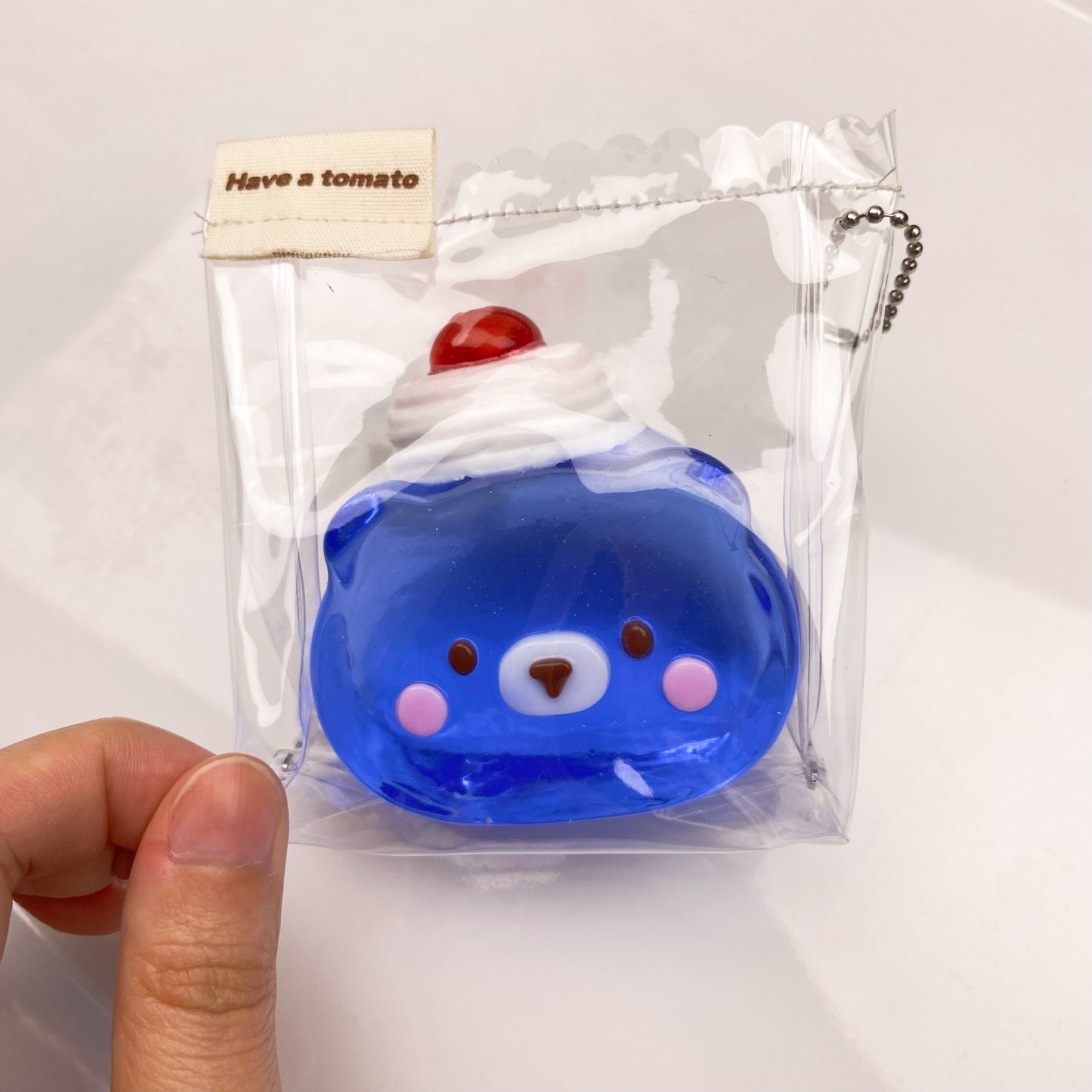 Handmade Transparent Blue Bear Taba Squishy Toy