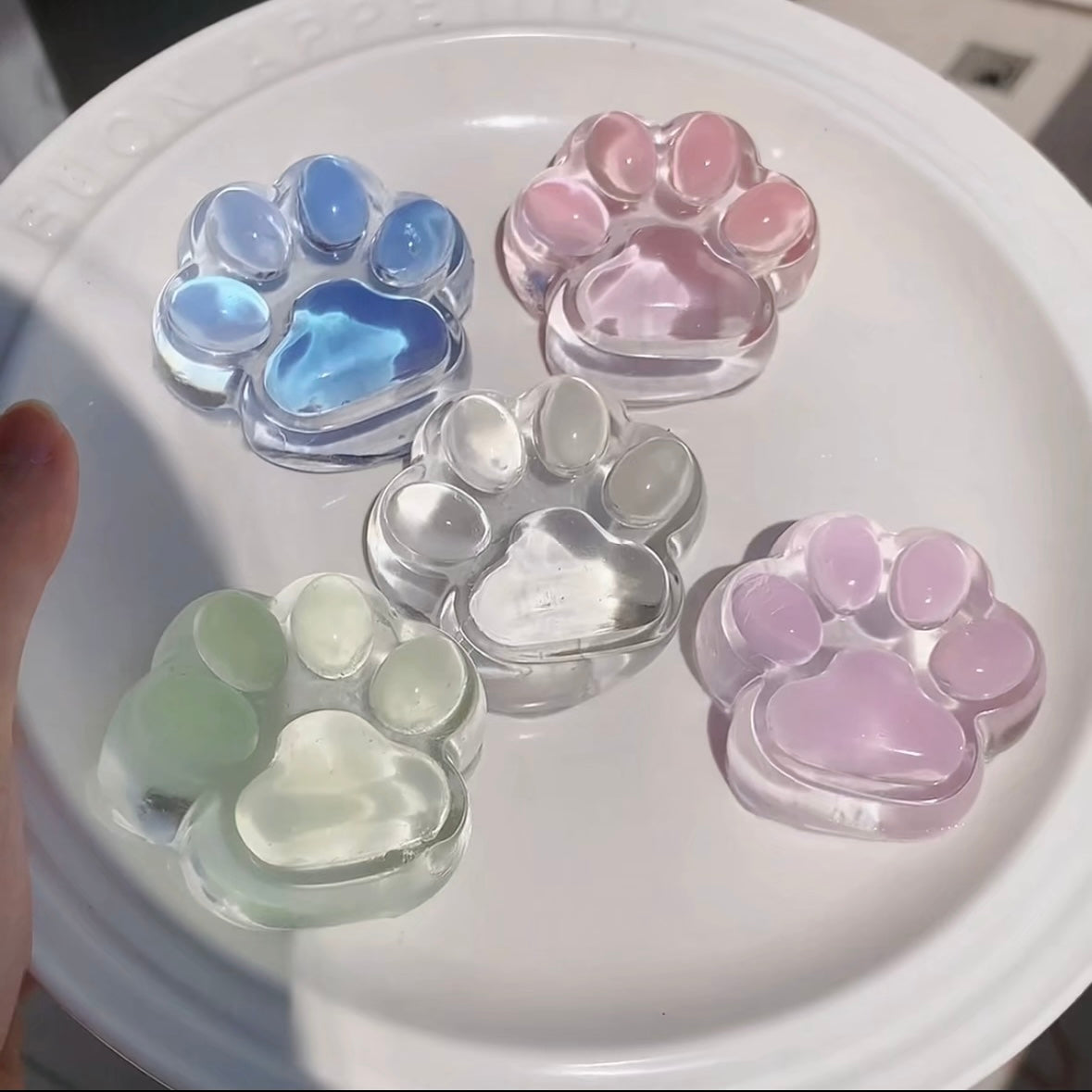 Transparent Cat's Paw Taba Squishy Toy - Christmas Series