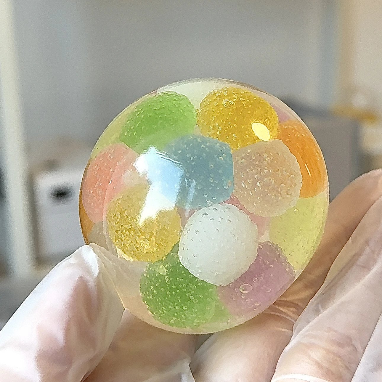 Rainbow Color Large Particle Handmade Stress Balls