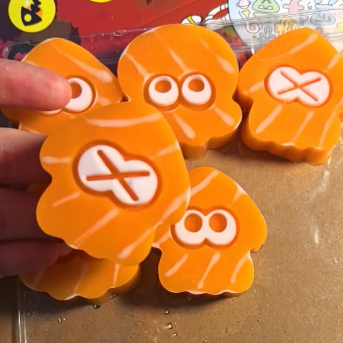 3pcs Orange Octopus Taba Squishy Toy