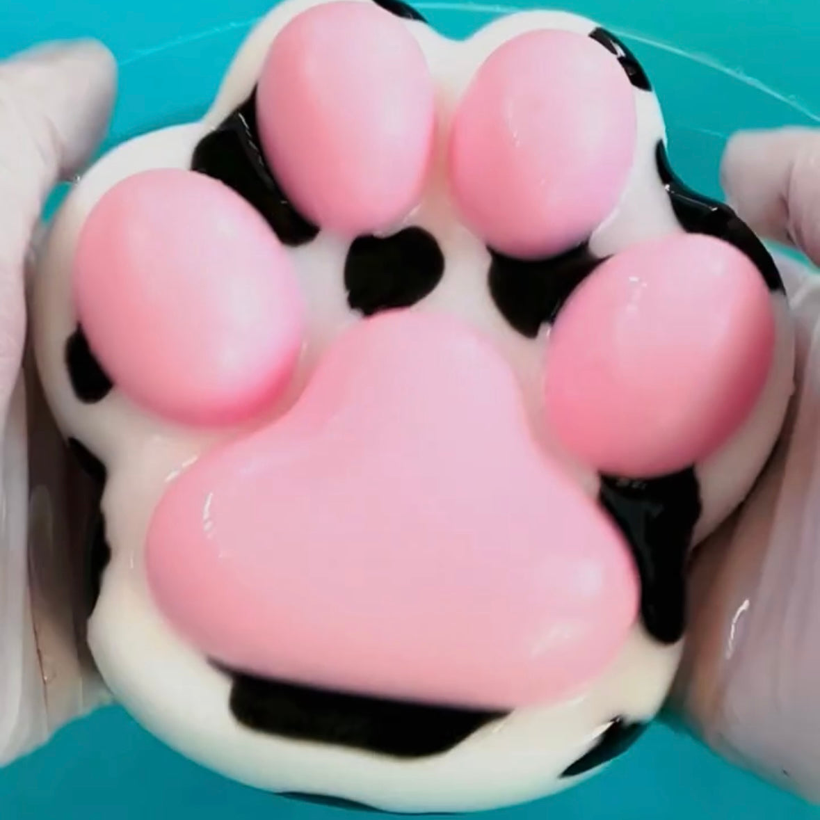 800g Large Handmade Pink Cat’s Paw with Dot Taba Squishy Toy