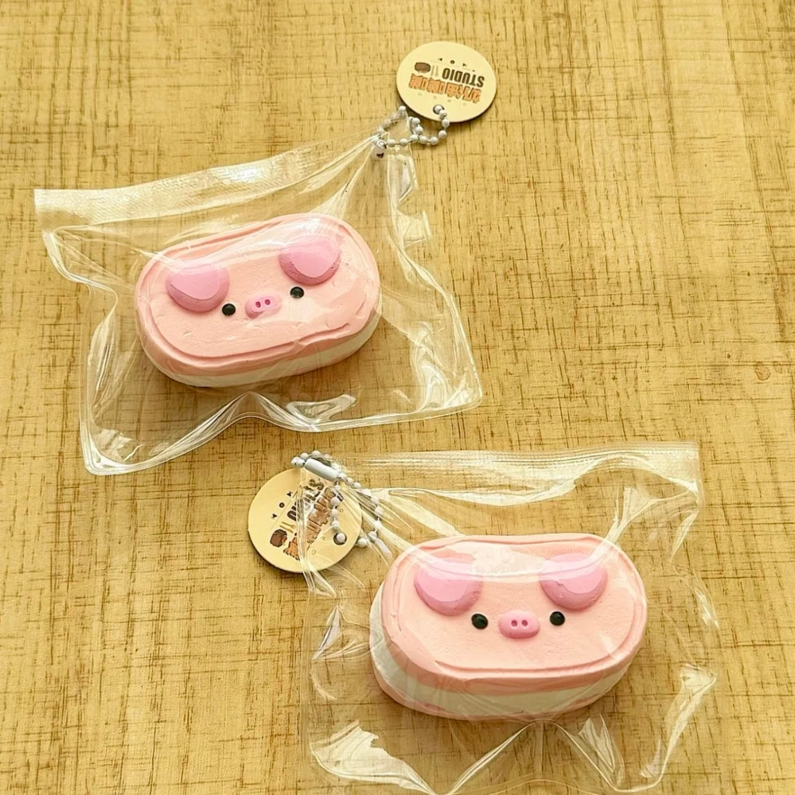 Handmade Pink Pig Cake Taba Squishy Toy
