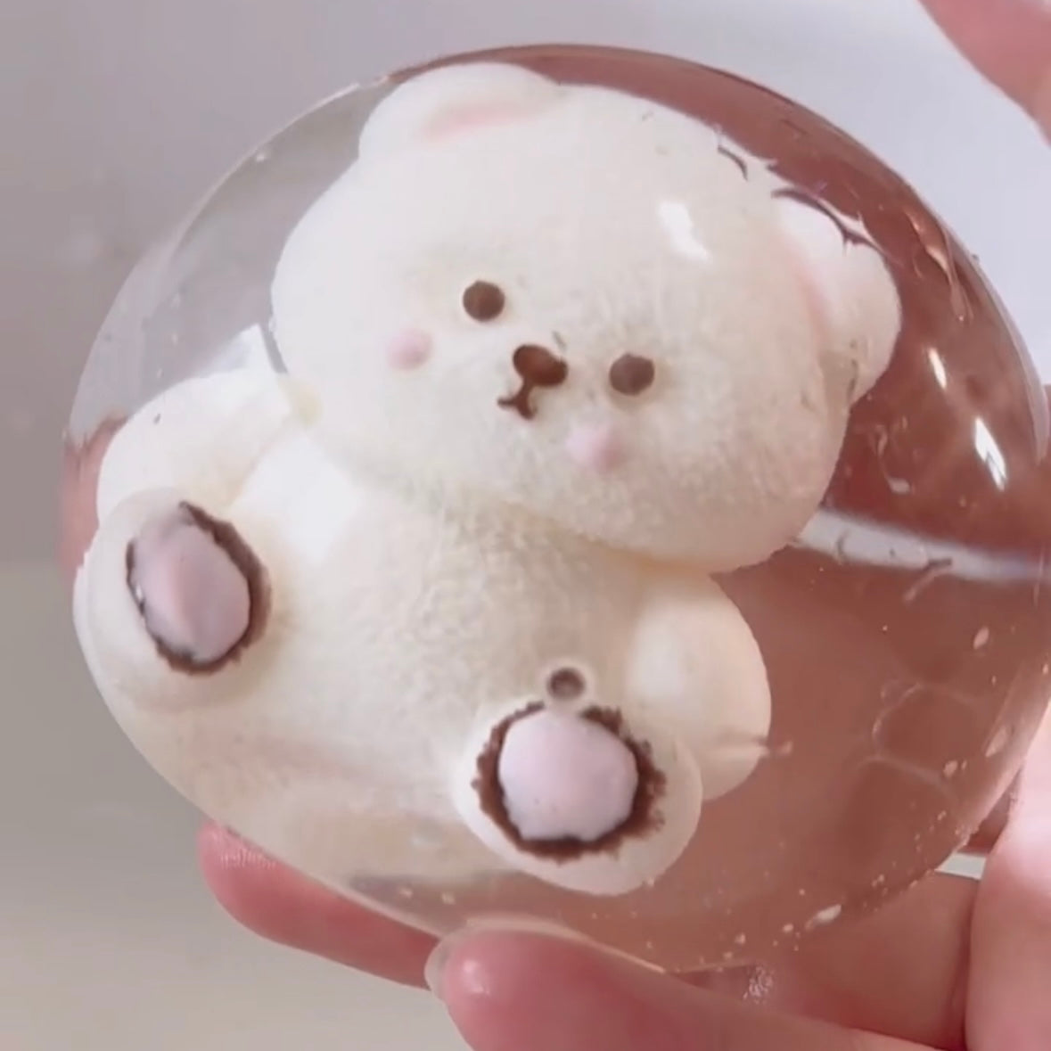 Handmade Transparent Bear Ball Taba Squishy Toy