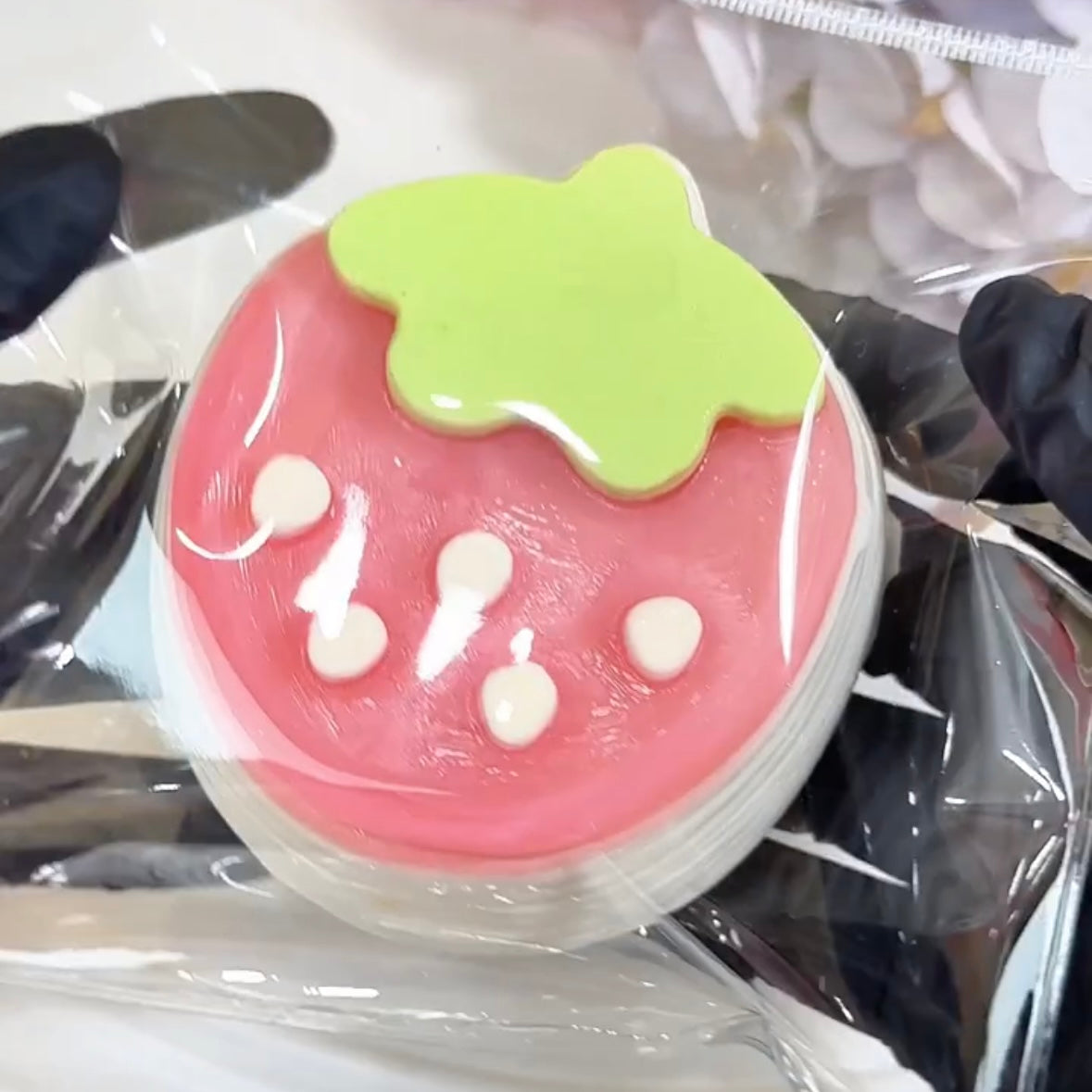 180g Handmade Silicone Strawberry Stress Relief Squishy Toy