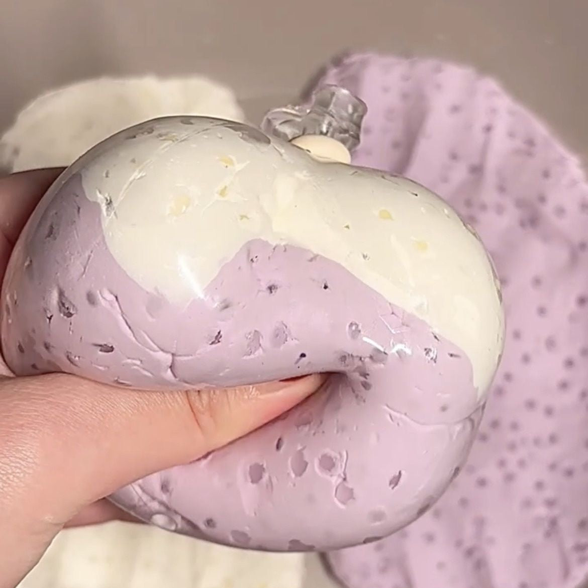 Purple & White Handmade Stress Balls