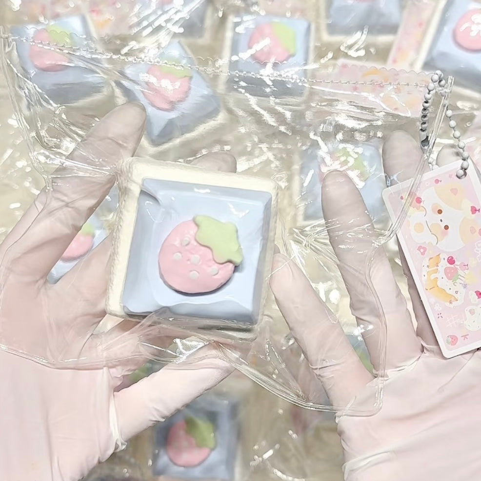Strawberry Cookies Taba Squishy Toy