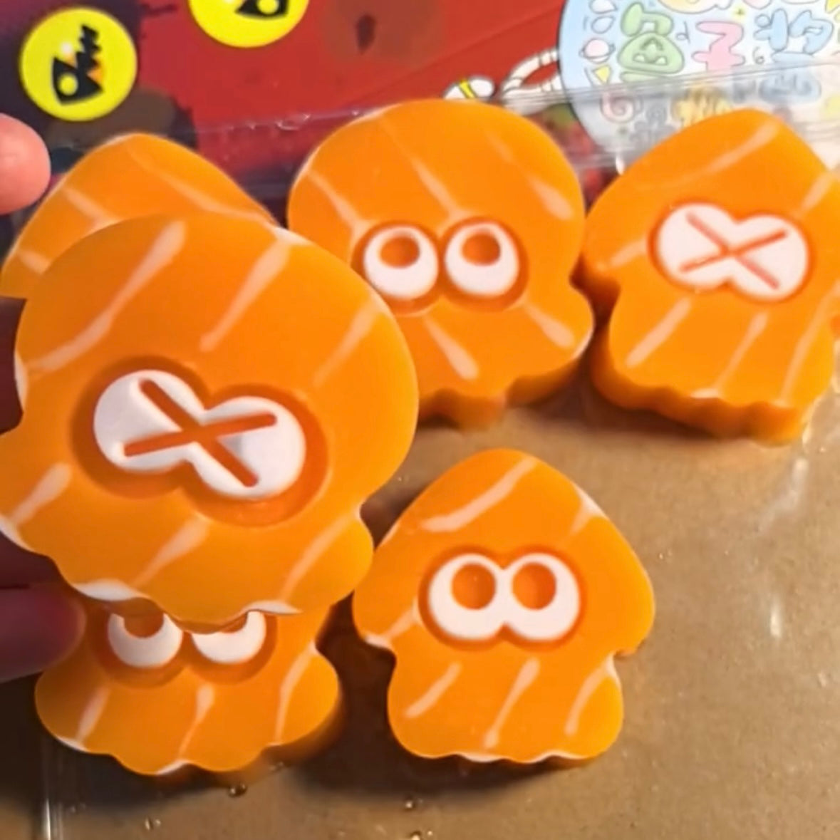 3pcs Orange Octopus Taba Squishy Toy