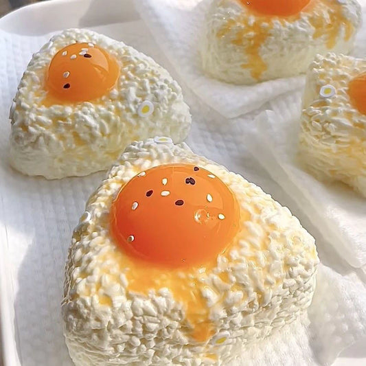 Handmade Silicone Rice Ball with Eggs Stress Relief Squishy Toy