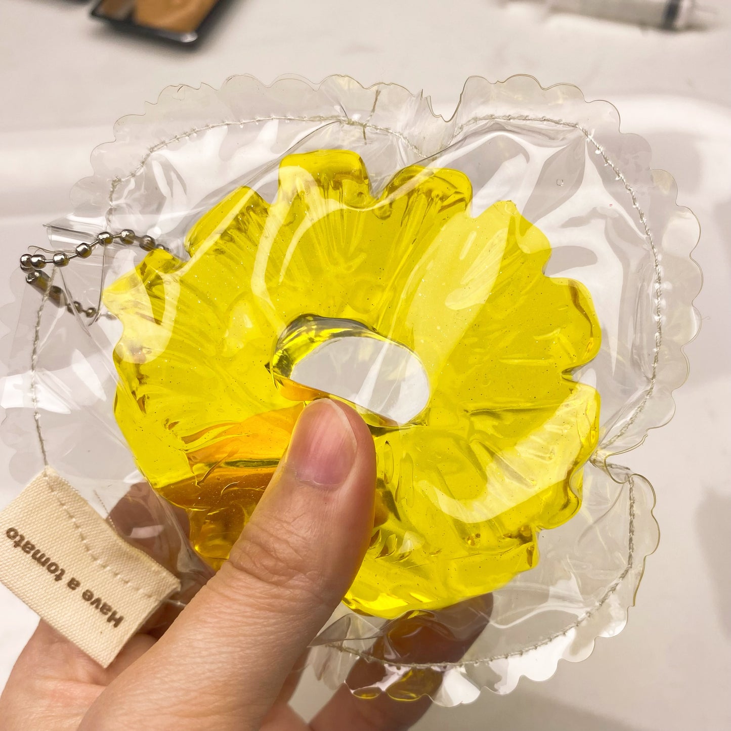 Handmade Transparent Pineapple Slices Taba Squishy Toy