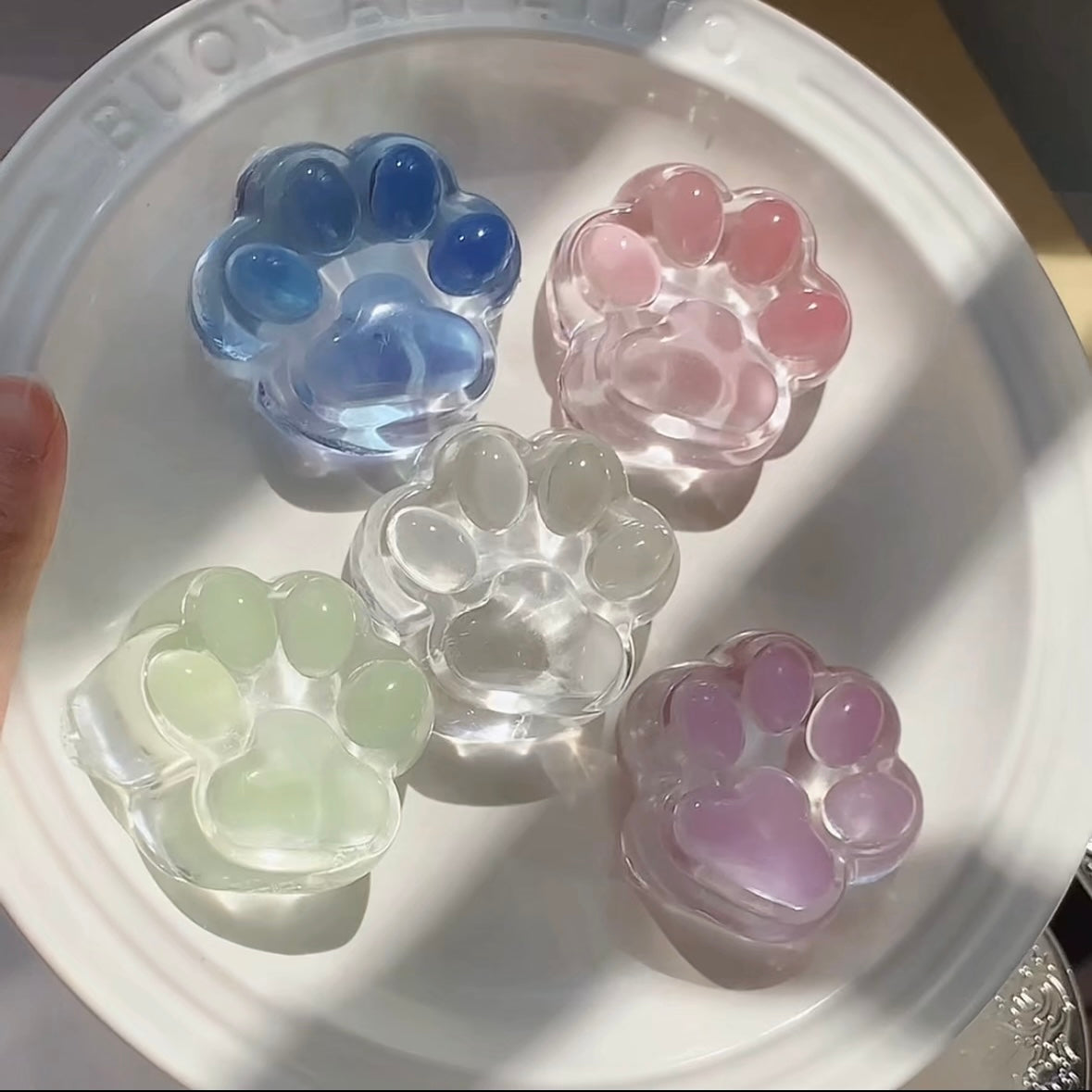Transparent Cat's Paw Taba Squishy Toy - Christmas Series