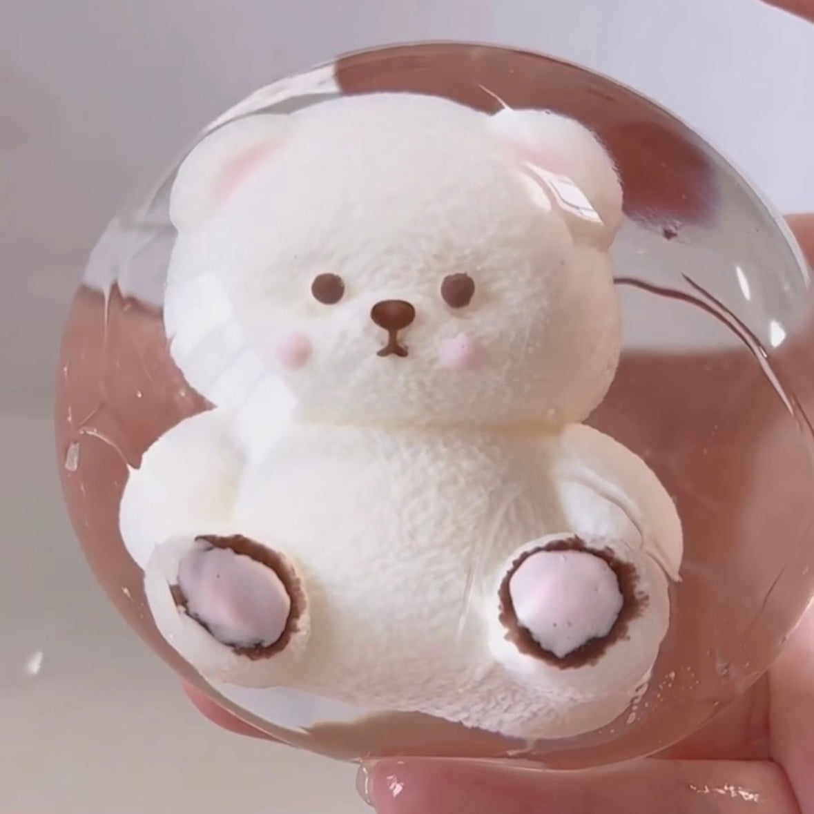 Handmade Transparent Bear Ball Taba Squishy Toy