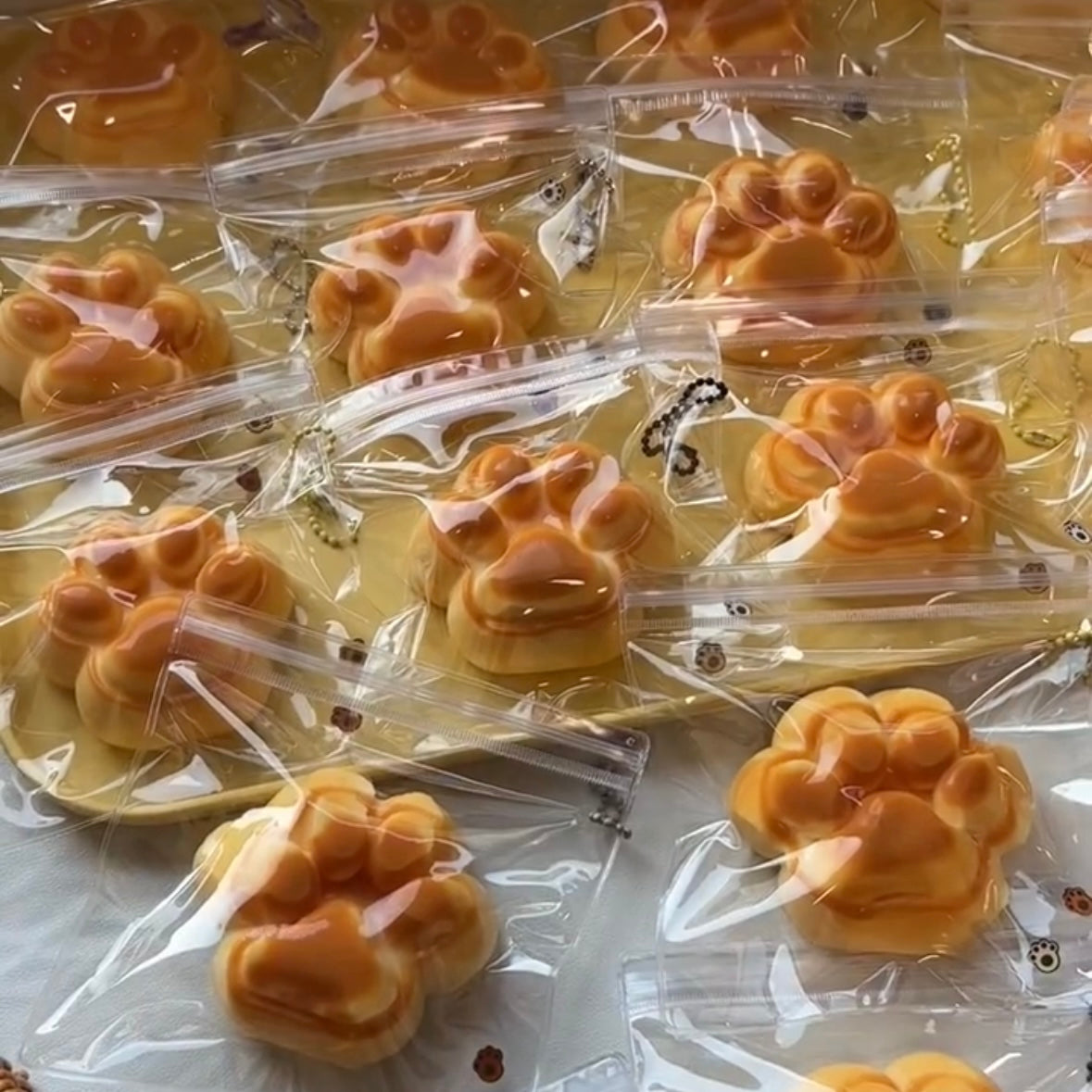 Handmade Silicone Caramel Cat's Paw Taba Squishy Toy