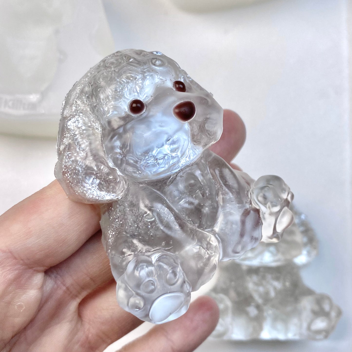 Transparent & Silver Puppy Taba Squishy Toy