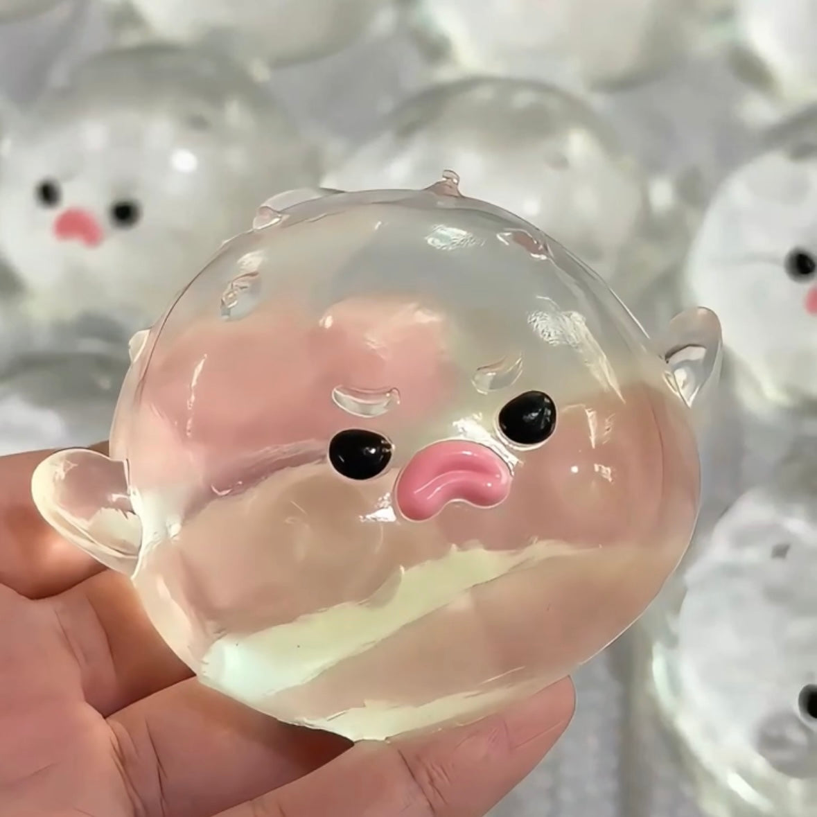 Transparent Puffer Fish Stress Relief Taba Squishy Toy