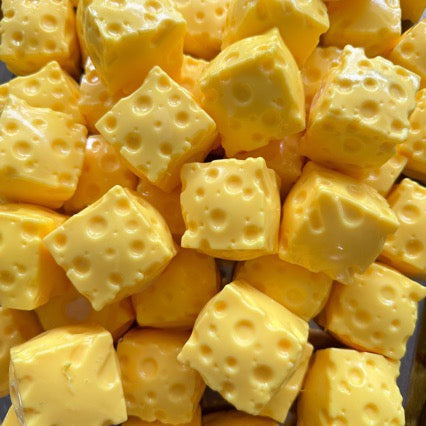 2pcs Mini Crunchy Cheese Handmade Stress Balls Bead & Clay Base (2pcs Square + Triangle)