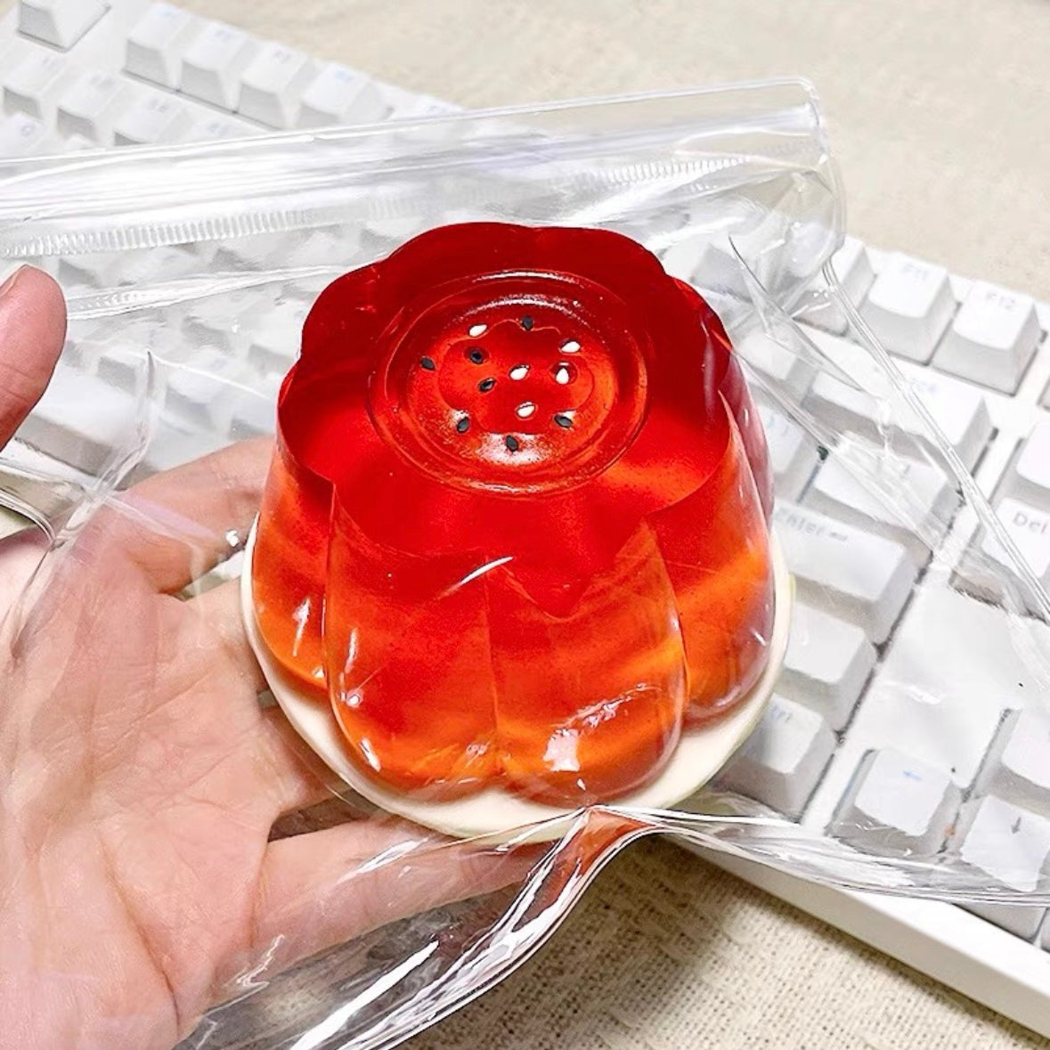 230g Transparent Watermelon Pudding Taba Squishy Toy