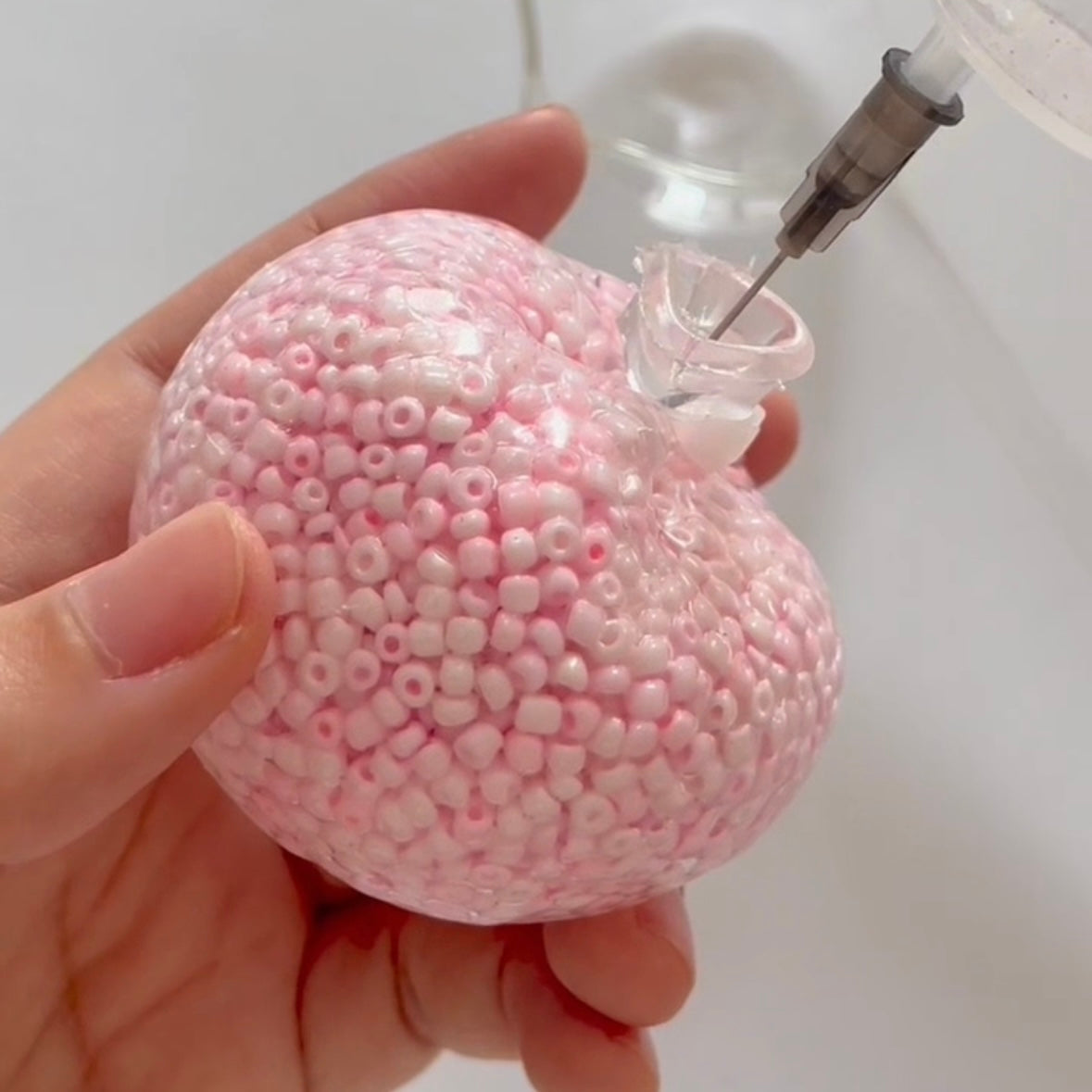 Pink Mini Bead Handmade Stress Balls