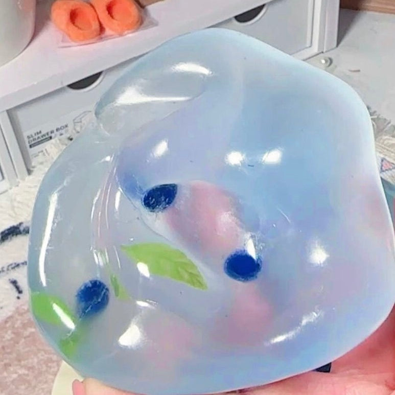 Blueberry/Peach/Green Grape Coconut Oil Handmade Stress Ball