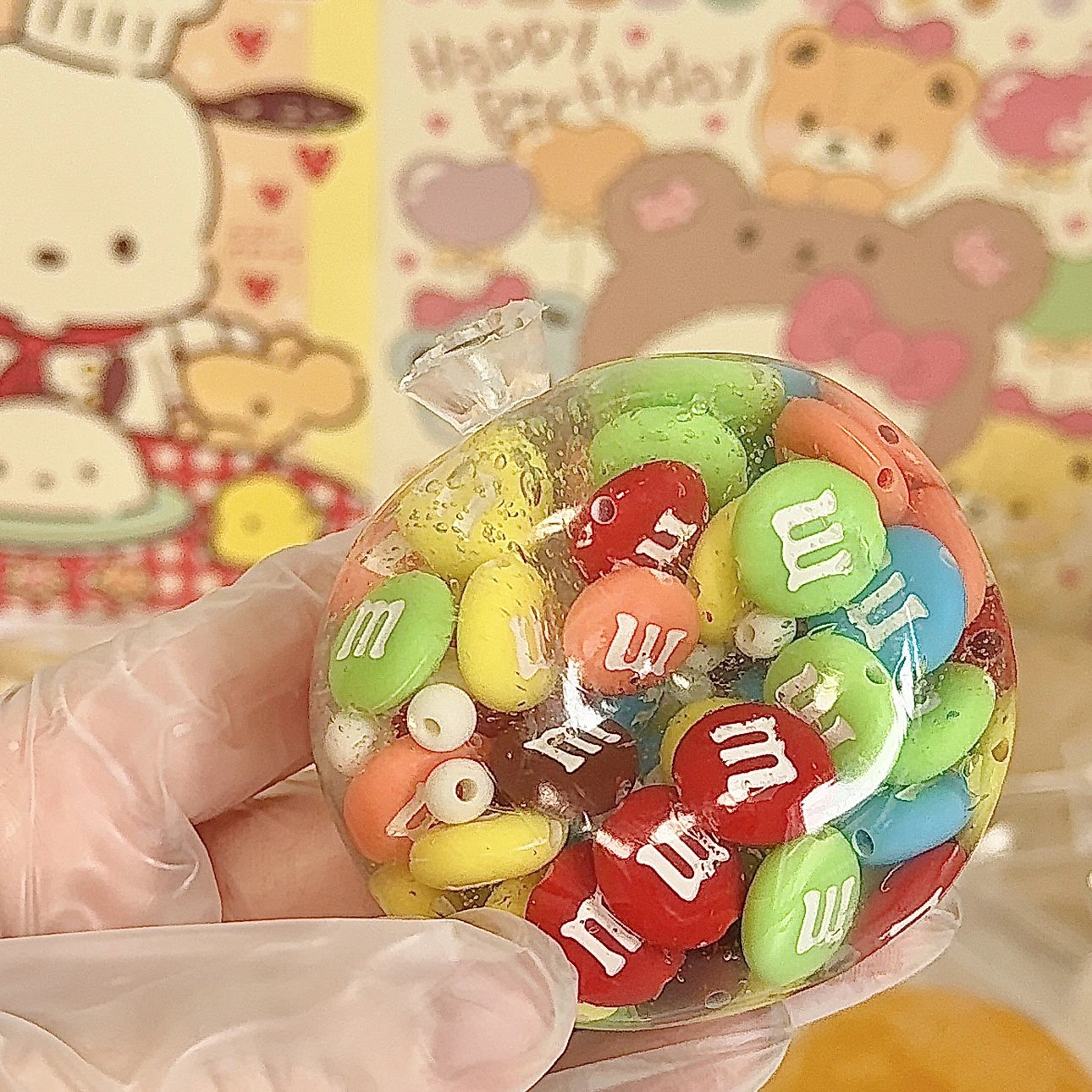 M&M Blocks Filling Handmade Stress Balls