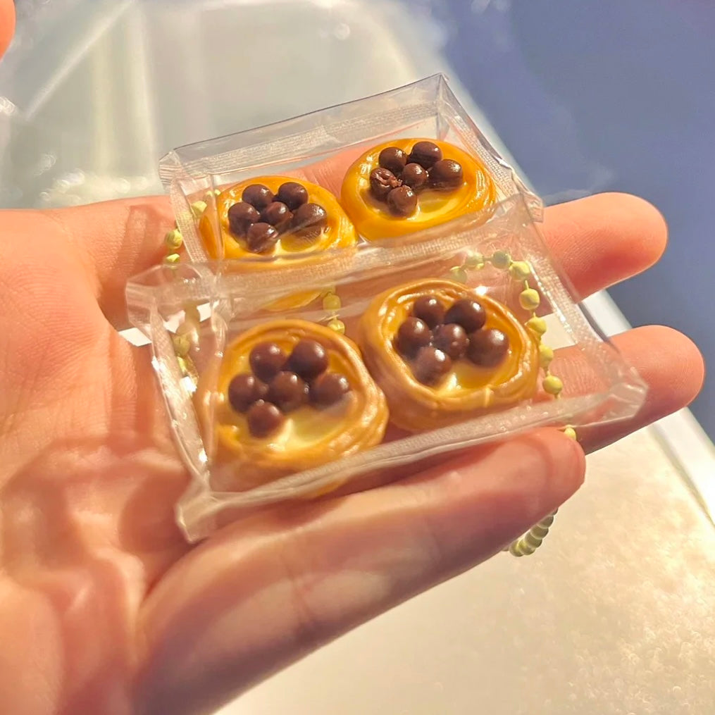 Super Mini Bunnle Egg Tart Taba Squishy Toy - Christmas Series