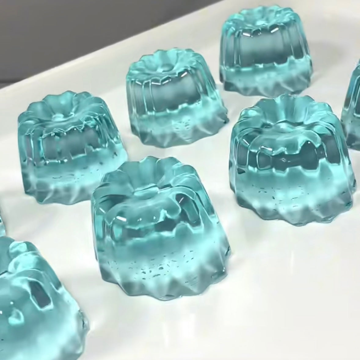Handmade Silicone Transparent Blue Dessert Canula Cake Squishy Toy