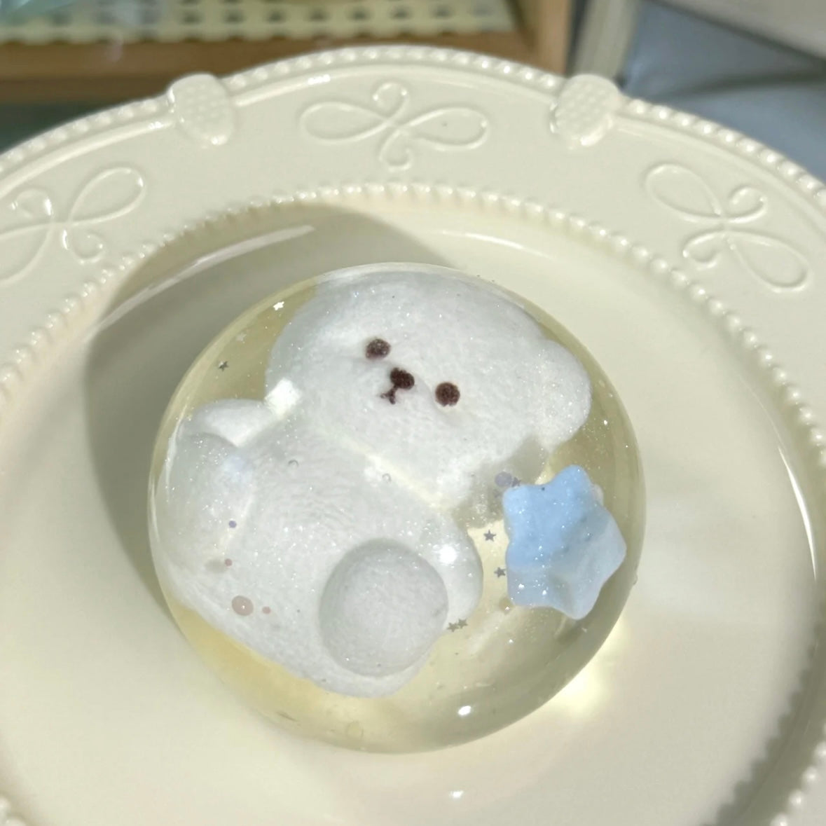 Handmade Transparent Bear Ball Taba Squishy Toy