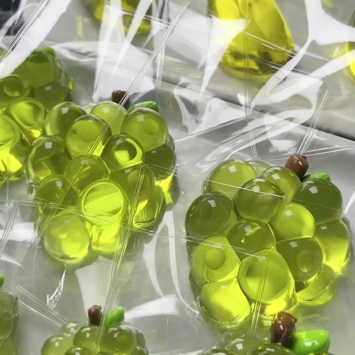 Transparent Green Grape & Banana Taba Squishy Toy