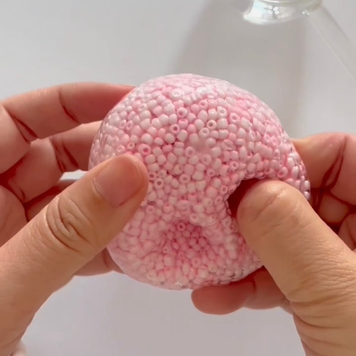 Pink Mini Bead Handmade Stress Balls