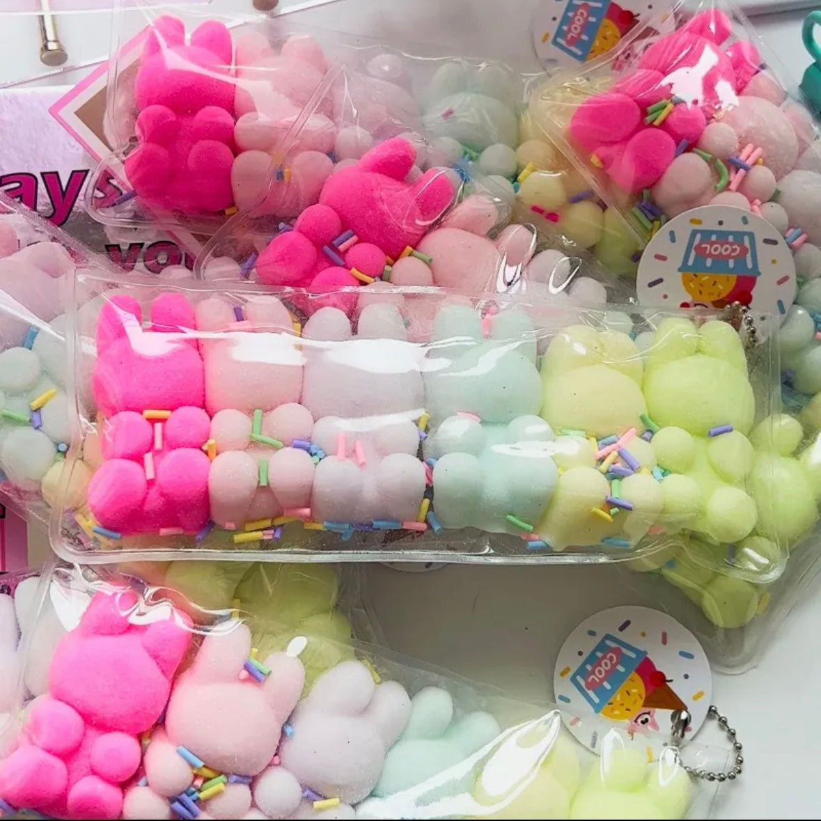 6pcs Handmade Silicone Rabbit Bunny Taba Squishy Toy