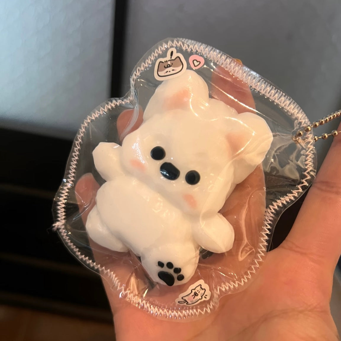 Handmade White Puppy Taba Squishy Toy