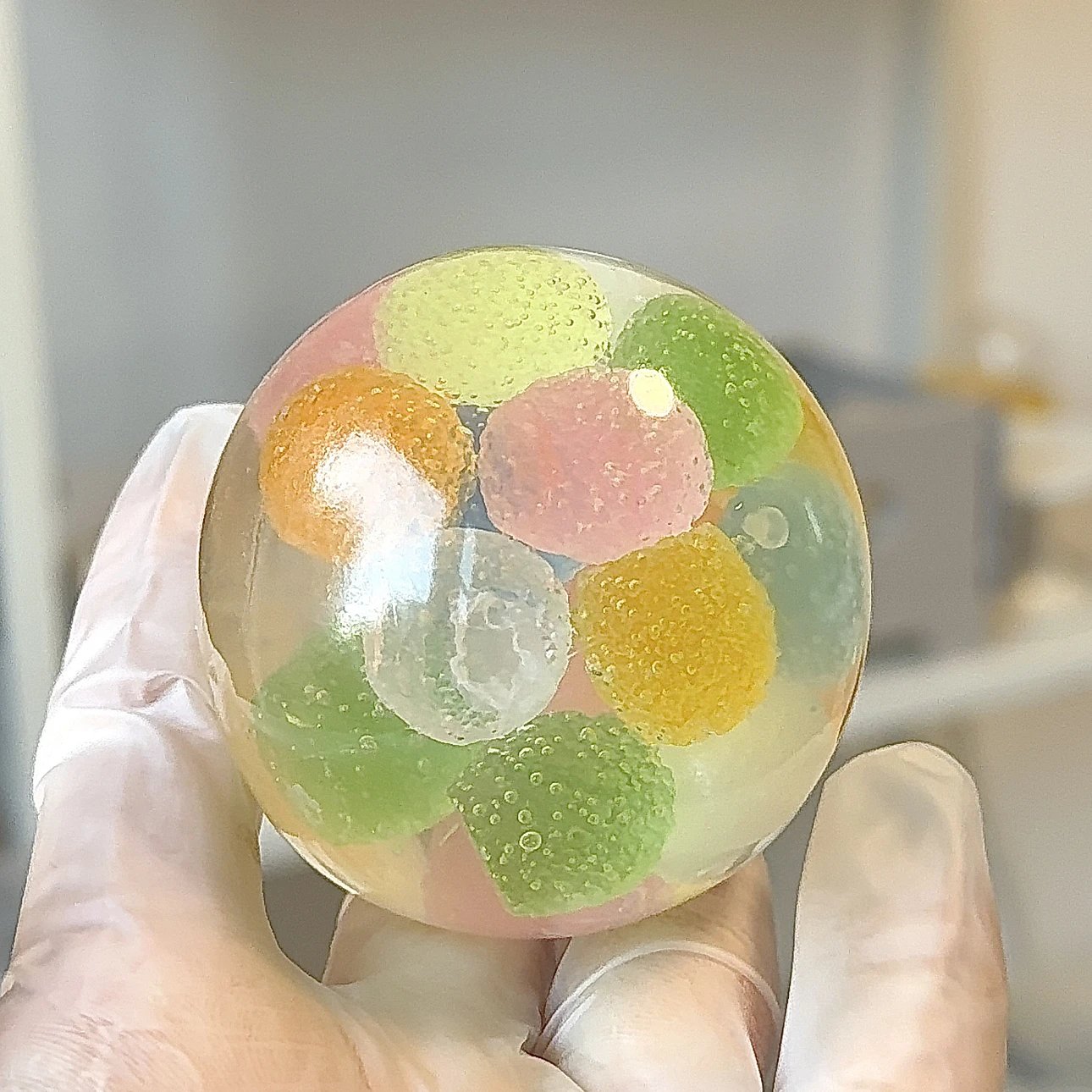 Rainbow Color Large Particle Handmade Stress Balls