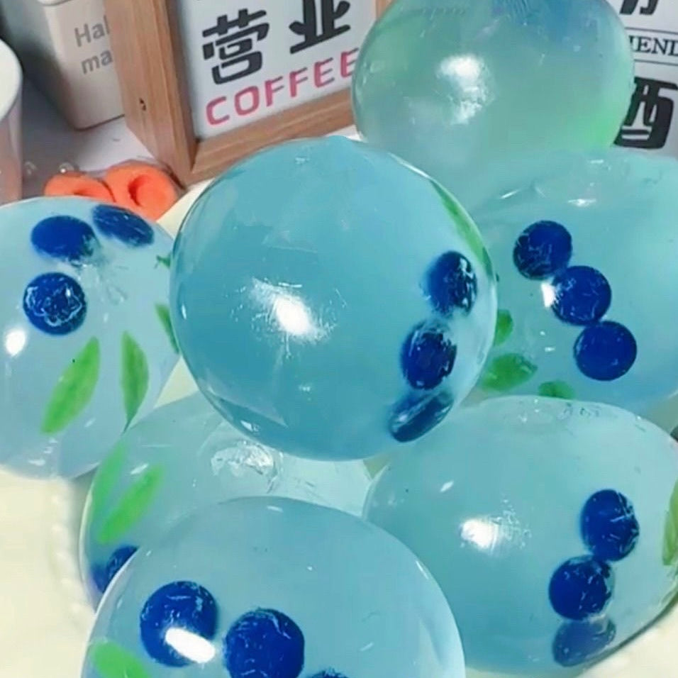 Blueberry/Peach/Green Grape Coconut Oil Handmade Stress Ball