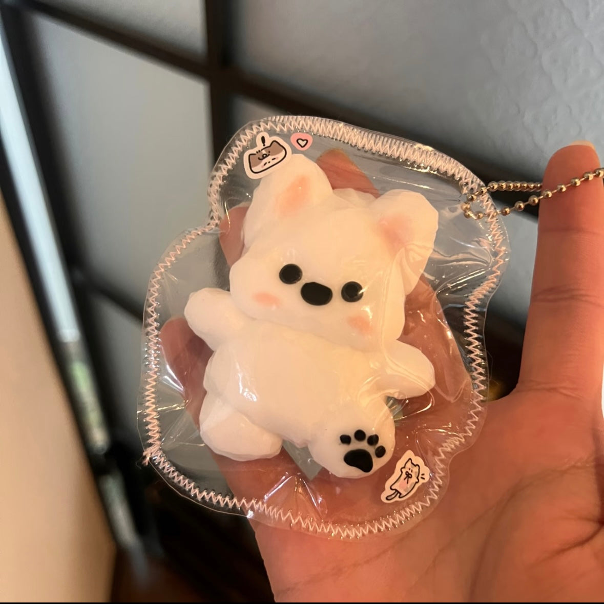 Handmade White Puppy Taba Squishy Toy
