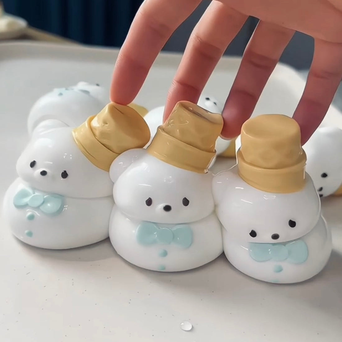 Handmade Snow Bear Squishy Stress Relief Toy - Christmas Series