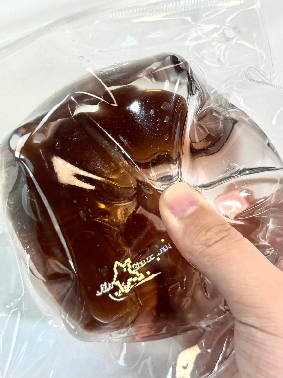250g Handmade Transparent Ice Cube Taba Squishy Toy (flowing Liquid in The Middle)