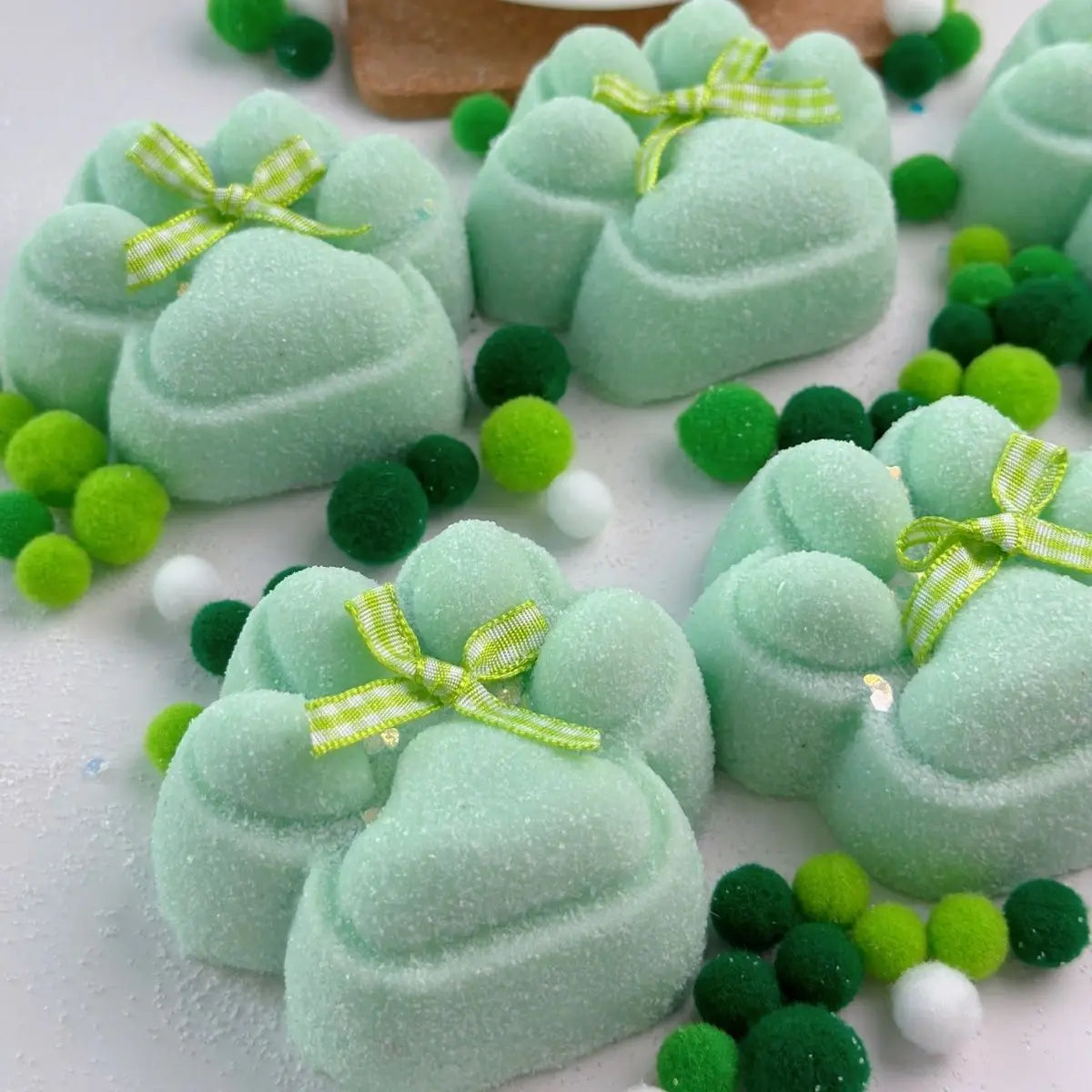 Handmade Green Cat's Paw Taba Squishy Toy - Christmas Series