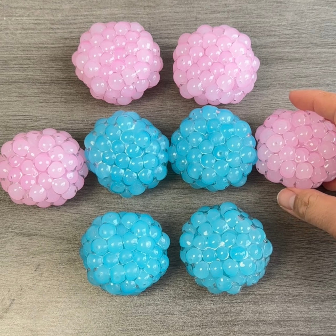 Pink & Blue Stone Handmade Stress Balls