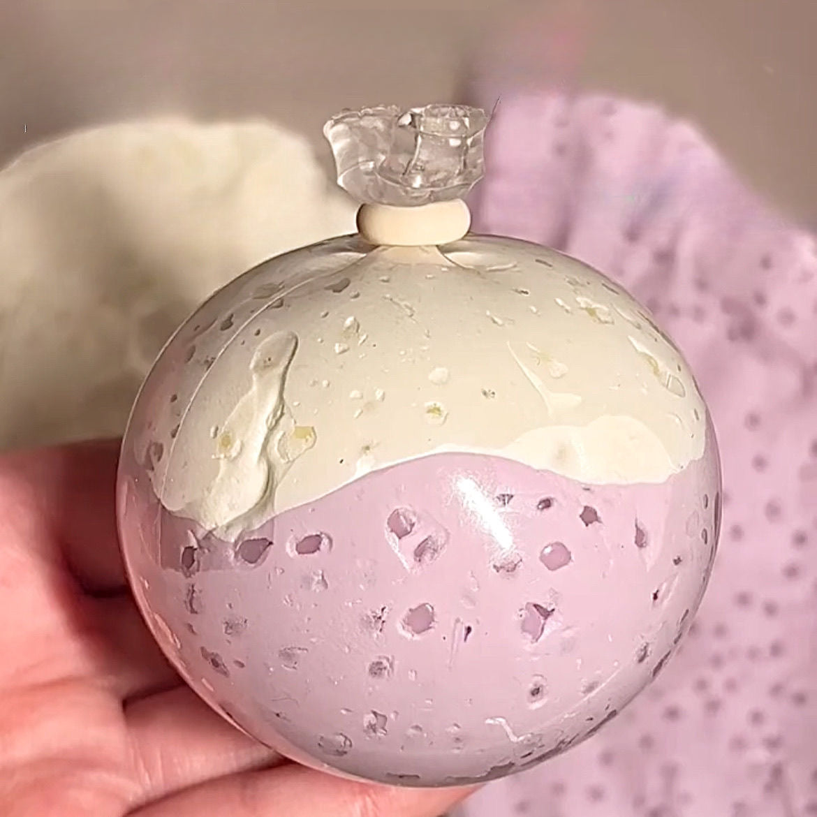 Purple & White Handmade Stress Balls